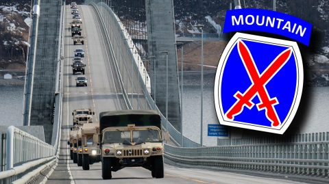The Army’s 10th Mountain Division moved a convoy of 400 soldiers and close to 200 heavy vehicles, thousands of tons of equipment through small Scandinavian towns, around fjords, and across three different countries on a 550-mile road march. Photo by Spc. Samuel Signor.