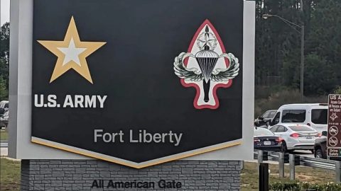 The All American Gate at Fort Liberty. (Photo by Matthew White)