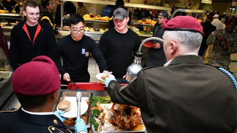 Most soldiers think that "DFAC changes" are commanders serving Thanksgiving dinner, but in late April, about 700 soldiers at Fort Liberty and their families got to see some of the innovations that the Army is eyeing to operate campus-style dining. Photo by Sgt. Jacob Bradford.