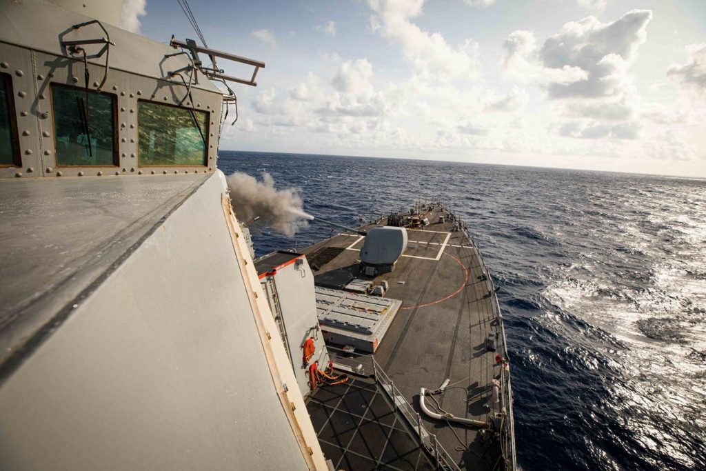 Navy commander of the USS Carney told reporters following thhe crew's return from an almost eight-month deployment that they were put to the test with the need respond to anti-ship ballistic missiles, ASBMs, launched by the Houthis in mere seconds. (U.S. Navy photo by Mass Communication Specialist 2nd Class Aaron Lau)